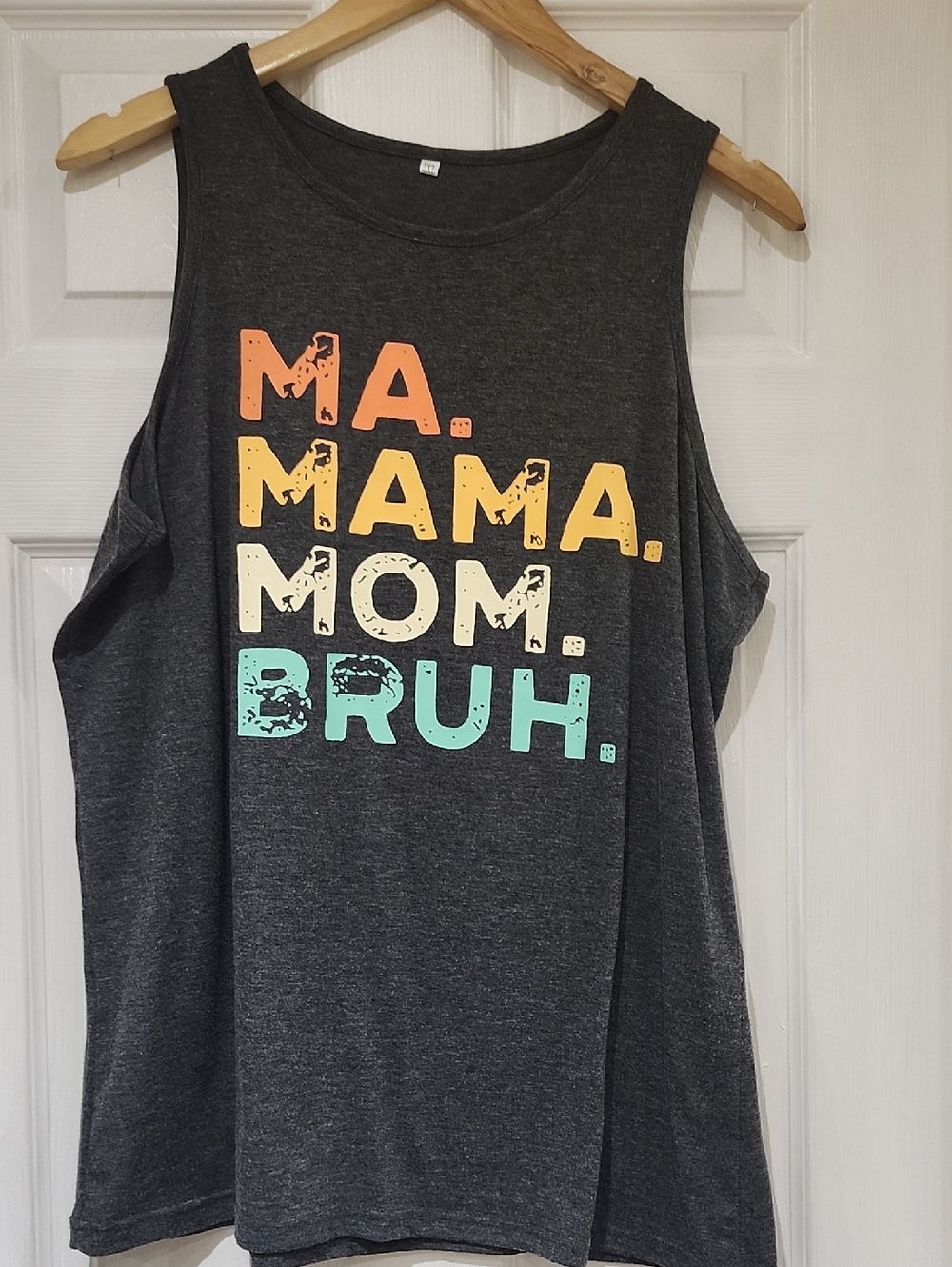 Dark Gray Graphic Tank Top - Mom Bruh